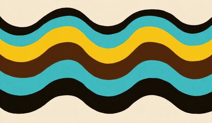 Abstract wavy horizontal bands of color
