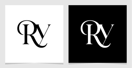 RY Initial Logo Monogram Vector Illustration , Letter Logo Element for Brand Company or Identity , Initial Letter Graphic Designs