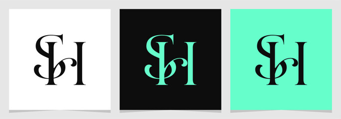 SH Initial Logo Minimalist Vector Illustration , Letter Logo Element for Brand Company or Identity , Initial Letter Graphic Designs Vector EPS