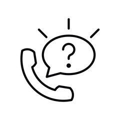 Phone icon with question mark, symbolizing support, helpdesk, or customer service.