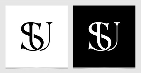 SU Initial Logo Monogram Vector Illustration , Letter Logo Element for Brand Company or Identity , Initial Letter Graphic Designs Vector EPS