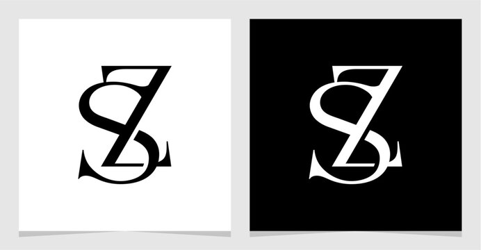 SZ Initial Logo Monogram Vector Illustration , Letter Logo Element for Brand Company or Identity , Initial Letter Graphic Designs Vector EPS
