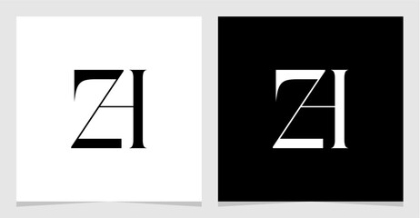 ZH Initial Logo Monogram Vector Illustration , Letter Logo Element for Brand Company or Identity , Initial Letter Graphic Designs Vector EPS