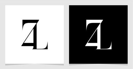 ZL Initial Logo Monogram Vector Illustration , Letter Logo Element for Brand Company or Identity , Initial Letter Graphic Designs Vector EPS