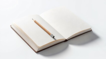 Open notebook with pencil