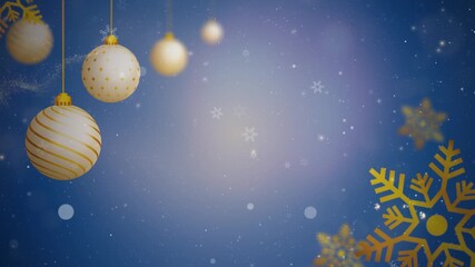 Christmas background with balls and snowflakes - Powered by Adobe