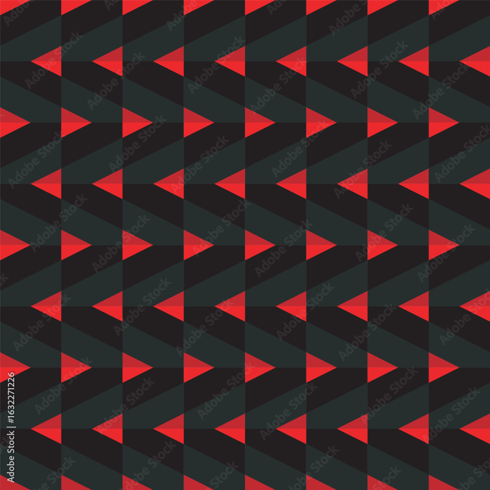 Poster modern geometric triangle repeating pattern with red and black color