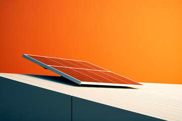 A minimal template with a sleek solar panel, highlighted by a subtle orange glow. A clean, minimal solar panel design, with a touch of orange that makes for a striking and modern template
