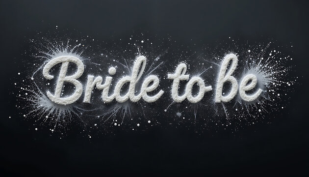 "Bride to be" glittery script against dark background with sparkles, HD and 4k image