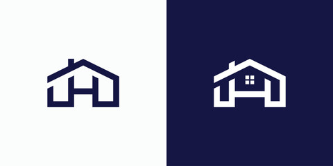 Letter J, H and D logo design in the shape of a house