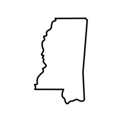 Mississippi state map outline