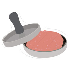 Metal press for making minced meat cutlets for burgers