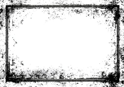 Grungy rectangular frame with distressed texture