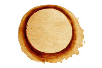 Circular coffee stain on beige paper