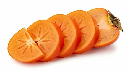 juicy slices of ripe persimmon perfect for fall recipes food blogs and healthy eating websites