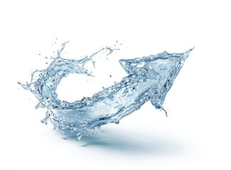 Water splash forming an upward arrow