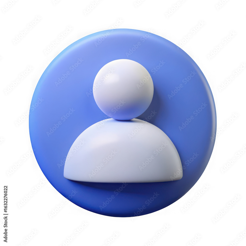 Aufkleber simple 3d icon representing a user profile or person symbol isolated on transparent background
