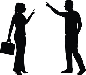 Business confrontation, office dispute, career stress, professional disagreement, executive clash, intense meeting, workplace tension, corporate drama, pointing gesture, briefcase scene, verbal argume