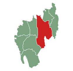 West Tripura district highlighted on Tripura state map