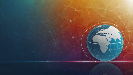Futuristic digital Earth with a glowing plexus network. Abstract concept for global technology, communication, and data connectivity.