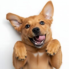 Cute Puppy Raising Paw in Playful Gesture