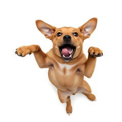 Cute Brown Dog Portrait in Happy Mood