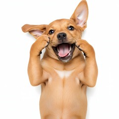 Small Brown Dog in Cute Playful Pose