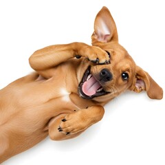 Cute Tan Puppy Showing Playful Expression