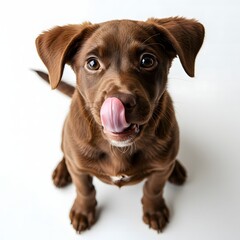 Puppy Showing Obedience with Raised Paw Gesture