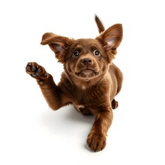 dachshund puppy on white background