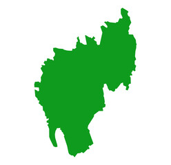 Tripura state green green map illustration, India