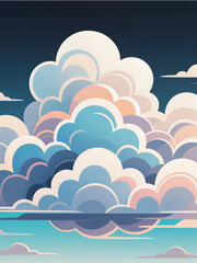 seamless pattern with clouds and sun