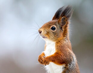 Fototapeta premium Close-up of a squirrel in profile