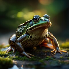 Obraz premium Close-up of a vibrant frog