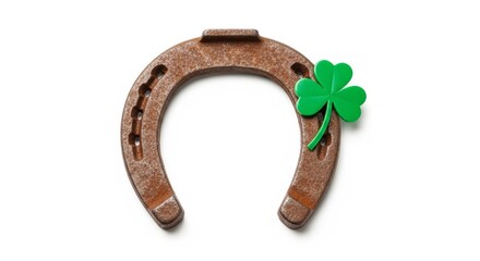 Rusty Horseshoe Lucky Charm for St. Patrick’s Day and Irish Luck Concept.