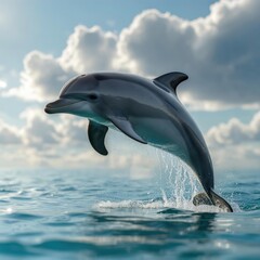 Fototapeta premium Dolphin leaping in the ocean