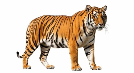 Naklejka premium majestic bengal tiger powerful stock photo for wildlife documentaries conservation projects and zoo marketing materials