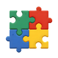 Colorful puzzle pieces arranged together, representing problem-solving and creativity. Perfect for illustrations on teamwork, education, or fun activities.