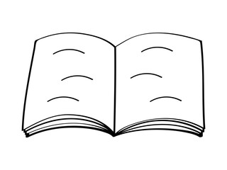 Open book Doodle icon. Element of education icon for mobile concept and web apps. Vector illustration isolate on a white background.