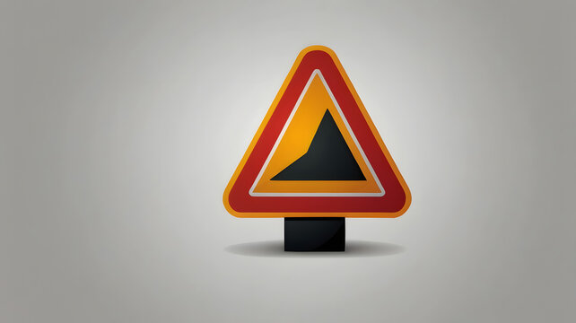 Vector illustration of a triangular road warning sign indicating a road narrowing on the left side. Traffic safety symbol.