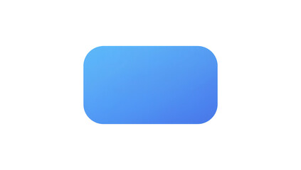 Minimalist blue rectangle with rounded corners, glowing on a seamless black background perfect for use as design element