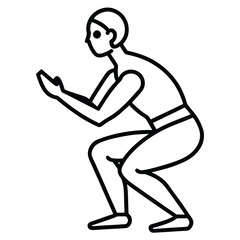 Squats: A person performing a squat exercise icon.