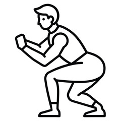 Squats: A person performing a squat exercise icon.