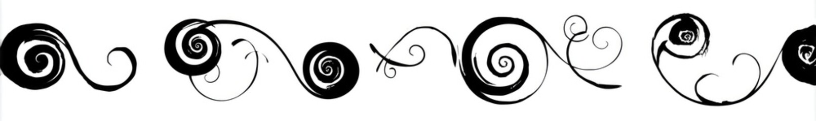Naklejka premium Black and white decorative swirls and spirals