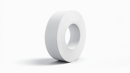 Rolled white tape on white background (1)