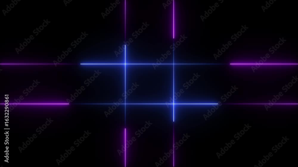Aufkleber neon line animation. glowing line motion. line moving video. the direction of the horizontal line.