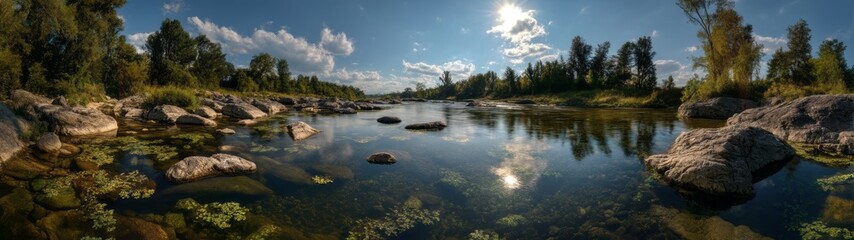 Fototapeta premium Nature landscape hdr panorama 360 degrees view