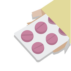 vektor Blister pack of pills healthcare medical chemical drug healing 