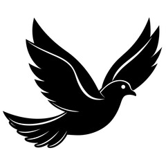 Fototapeta premium Minimalist bird vector design of a flying dove, a graceful symbol of peace and freedom.