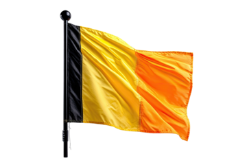 Belgian flag, black-yellow-orange, waving